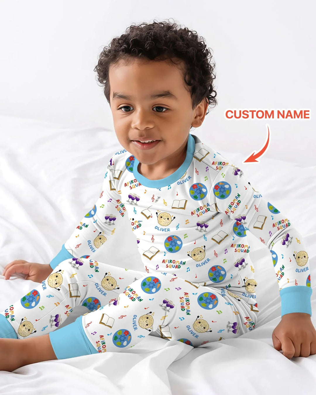 Zweiteiliges Langarm-Pyjama-Set mit Sommerfrüchten