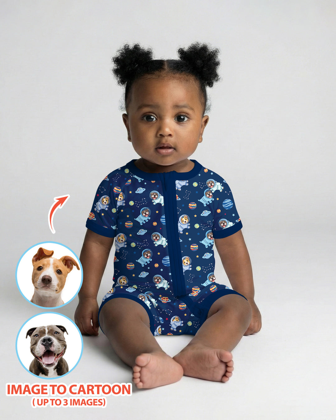 Plantilla PERSONALIZADA de Bambú Pijama Corto con Cremallera