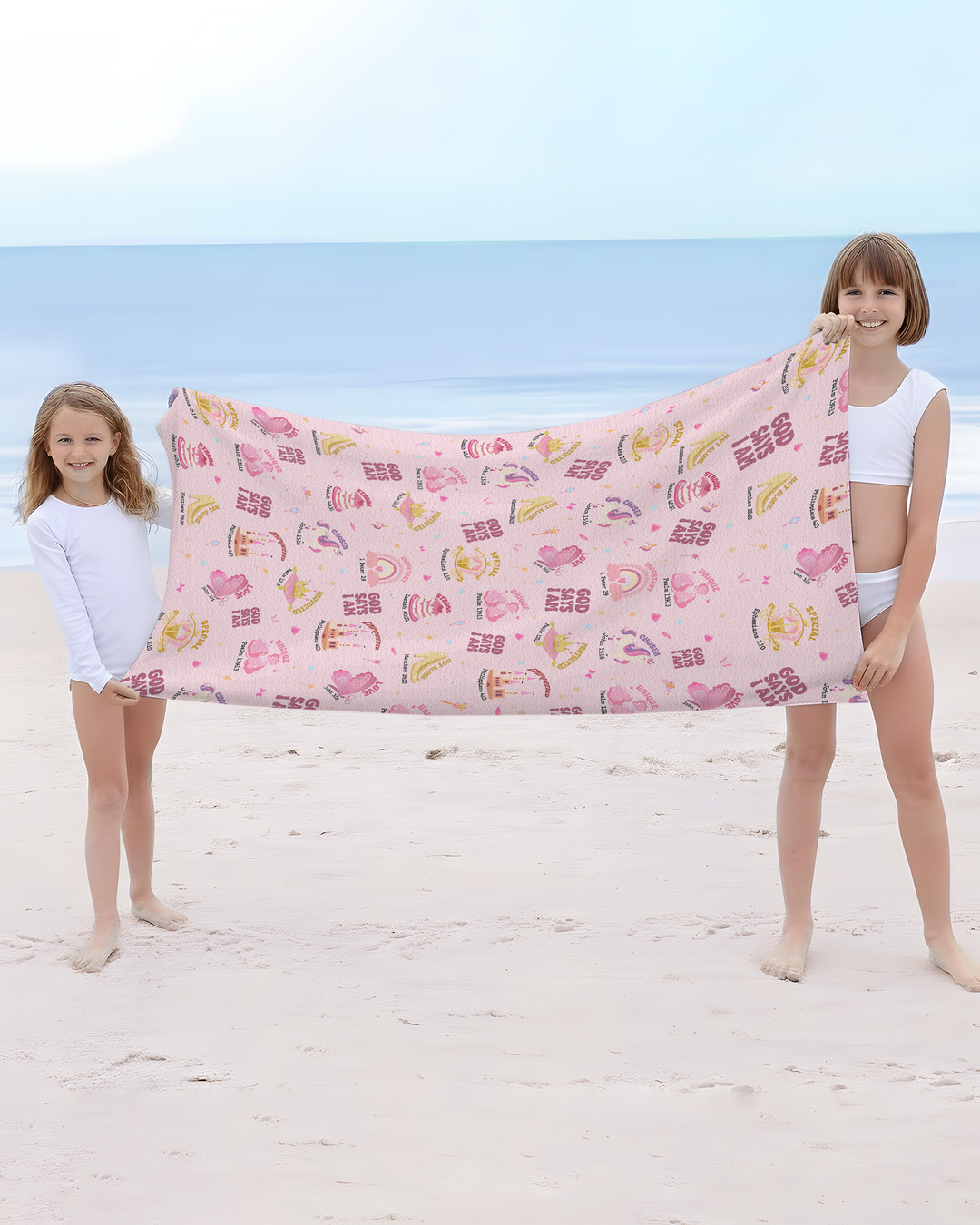 God Says I Am Girl Bamboo Beach Towel