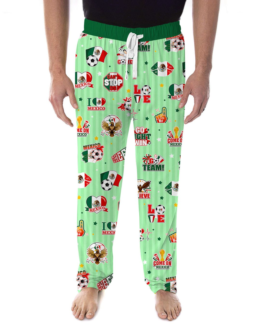 Soccer Game Day Go Team Mexico Family Matching Bamboo Men's Pajama Set
