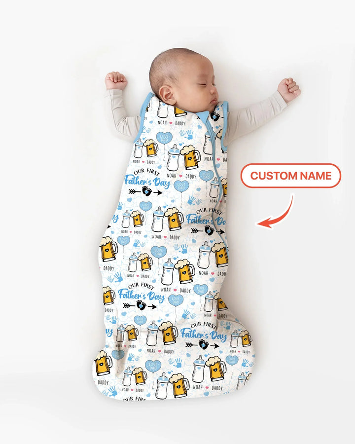 Custom Name First Father's Day Drink Bamboo Sleep Bag