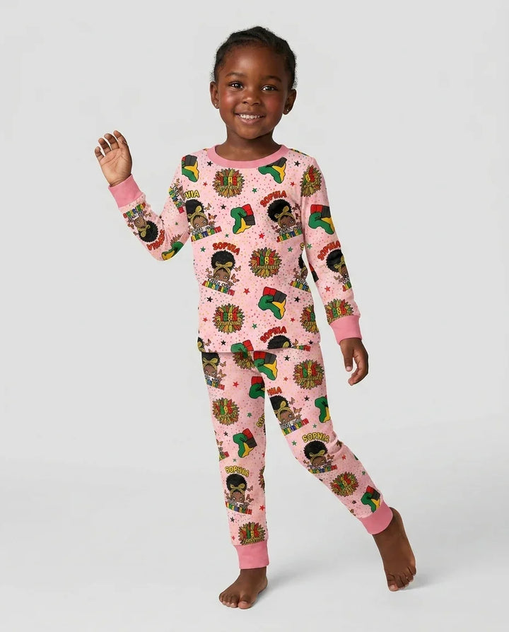 Zweiteiliges Langarm-Pyjama-Set mit Sommerfrüchten