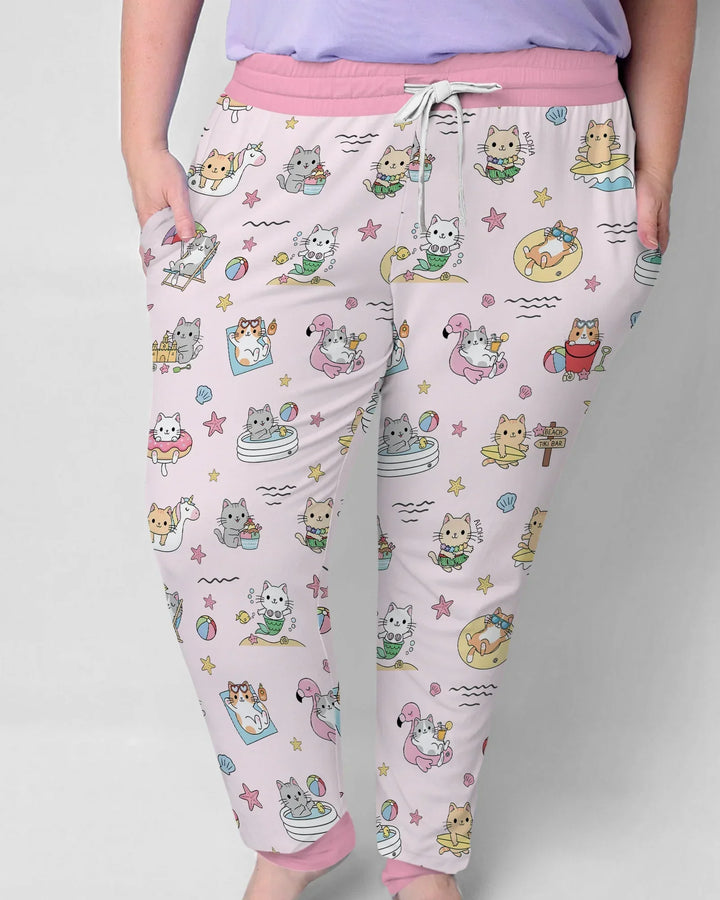 Plantilla de conjunto de pijama de mujer de bambú