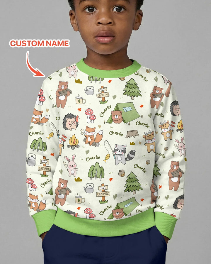 Custom Name Little Camp Buddies Bamboo Crewneck Sweatshirt