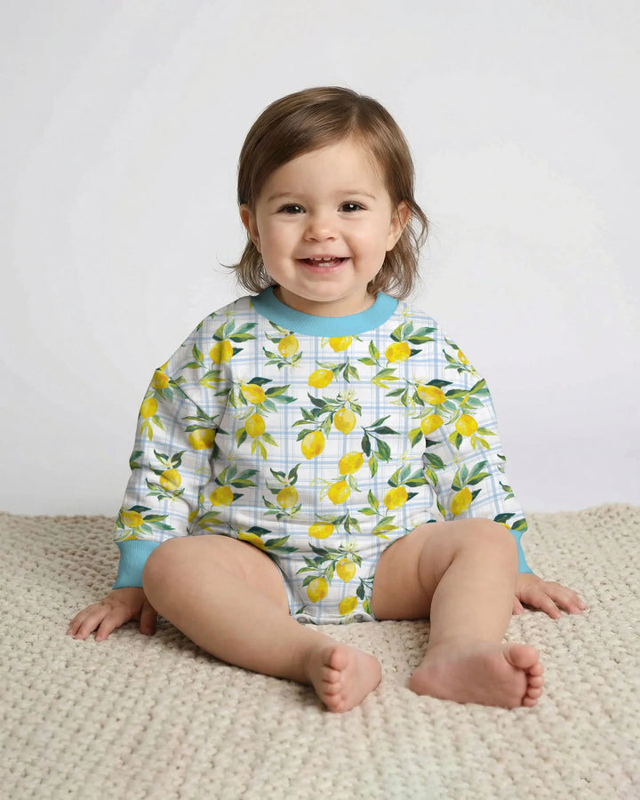 Mediterranean Lemons Family Matching Bamboo Bubble Romper