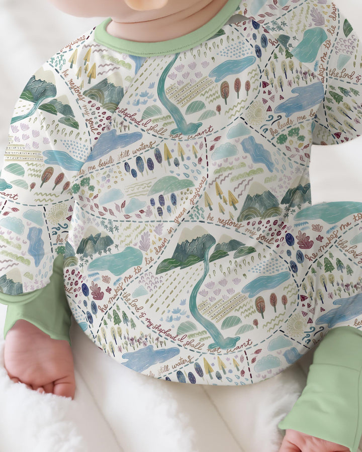 Whimsical Psalms 23 Map Bamboo Convertible Zippy