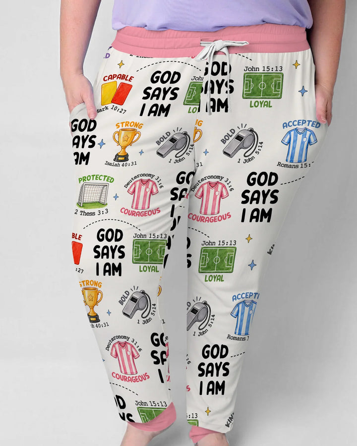 God Says I Am Soccer Bamboo Women Pajama Set
