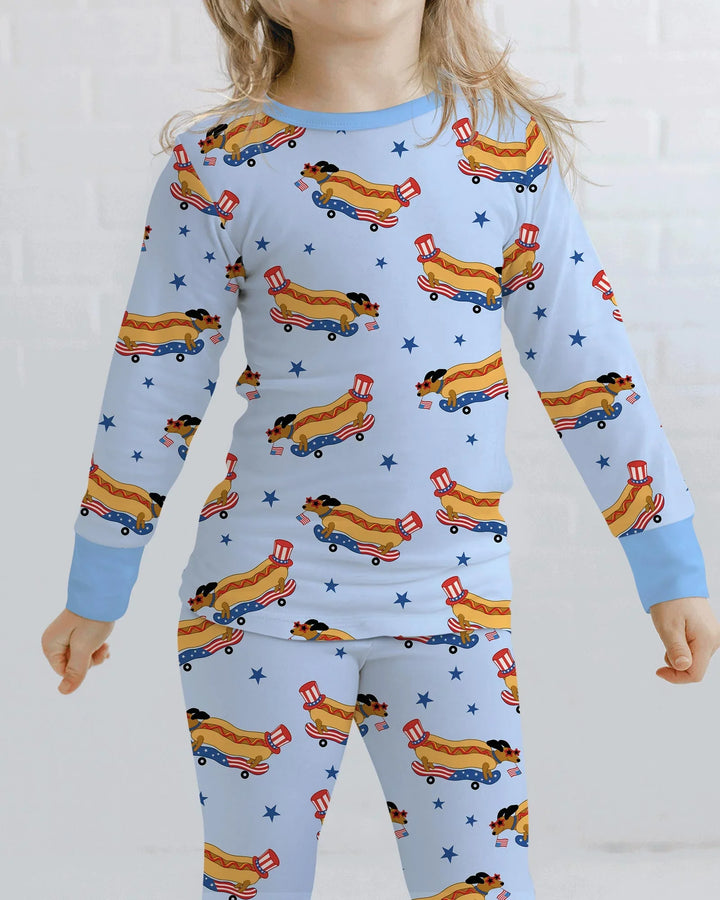 Conjunto de pijama de dos piezas de bambú de manga larga