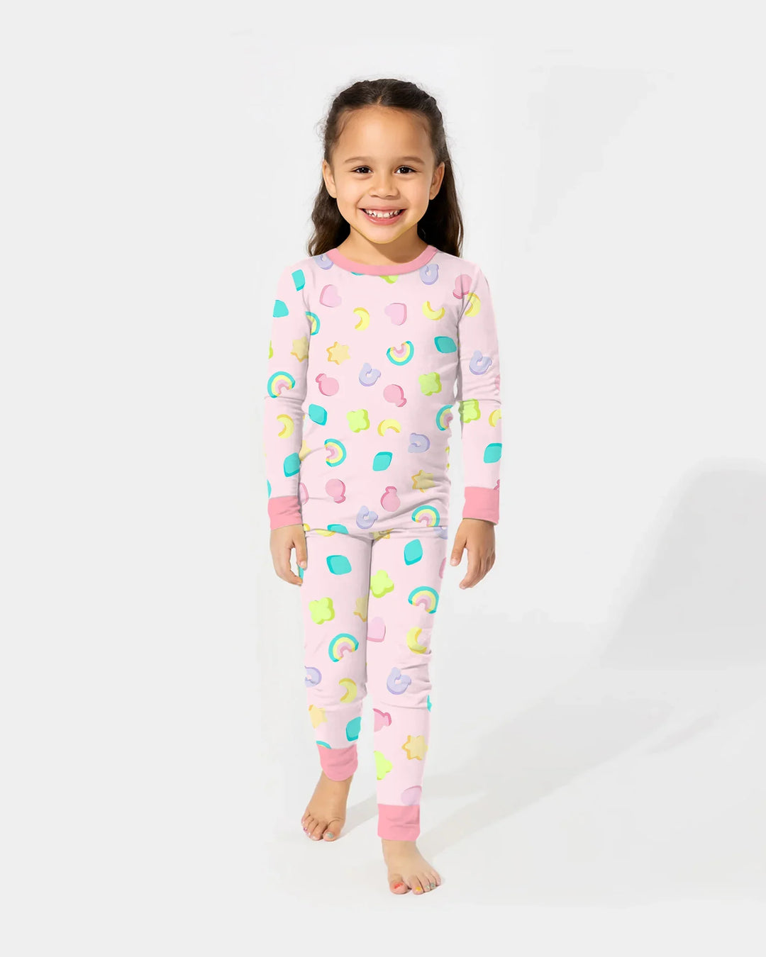Zweiteiliges Langarm-Pyjama-Set mit Sommerfrüchten