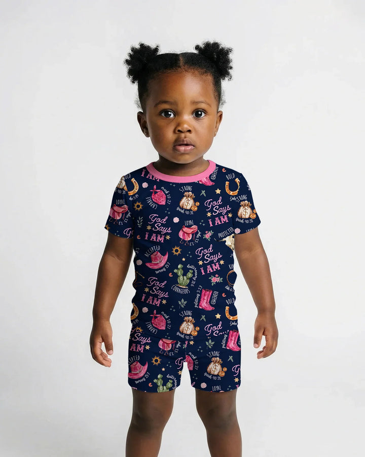 Template Zweiteiliges Pyjama-Set mit kurzen Ärmeln und Shorts