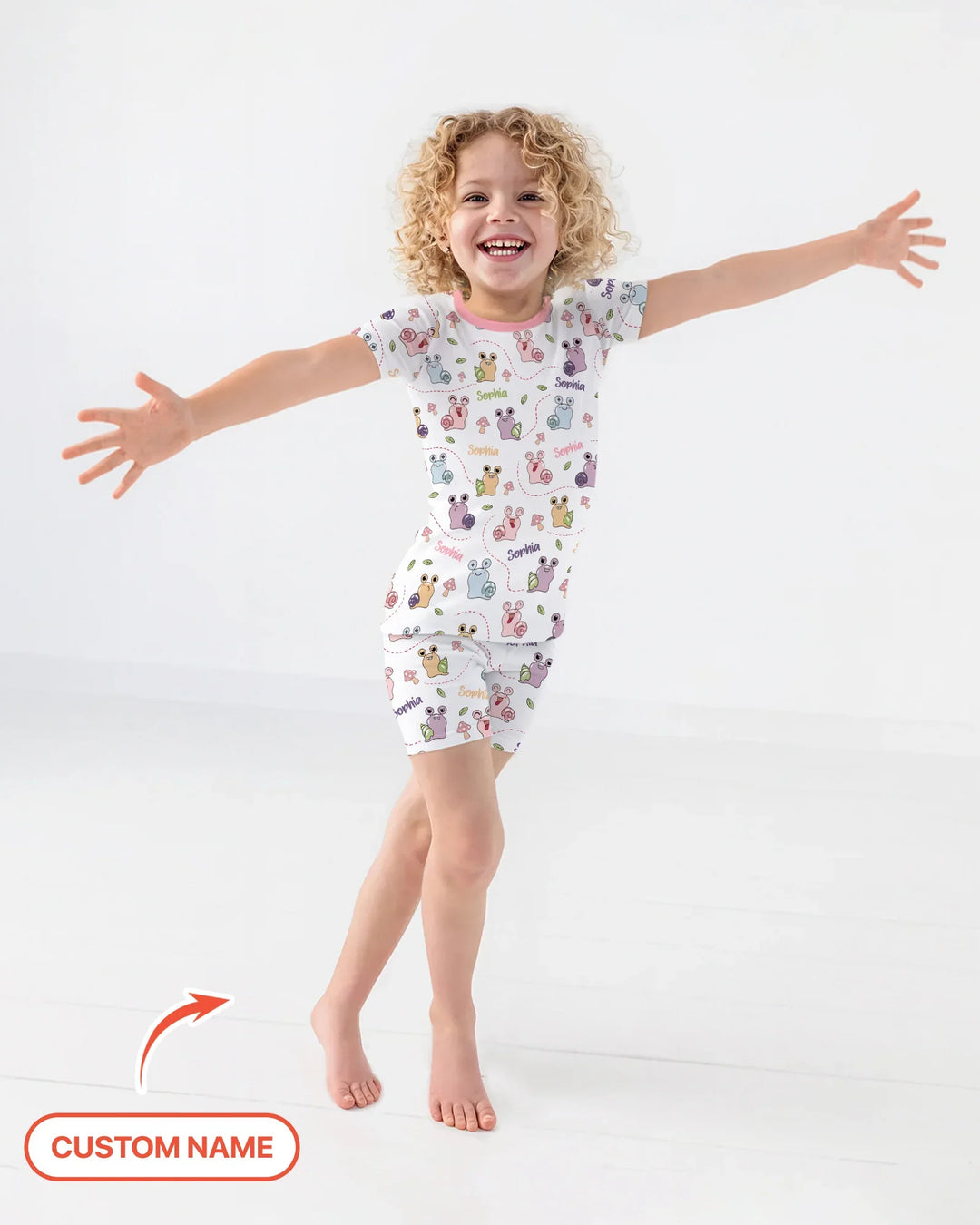 Custom Name Snailed it! Bamboo Two Piece Short Sleeve Shorts Pajama Set