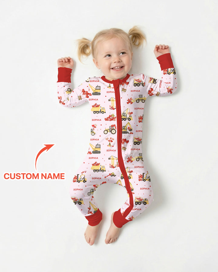 Custom Name Valentine Trucks Family Matching Convertible Zippy