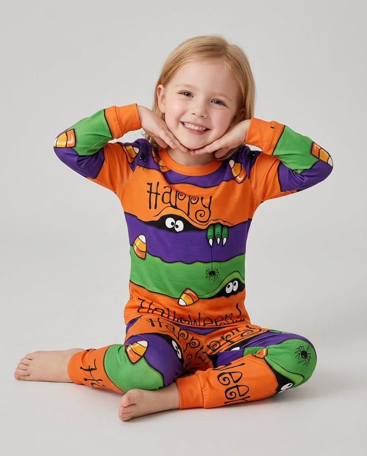 Happy Halloween Bamboo Two Piece Long Sleeve Pajama Set