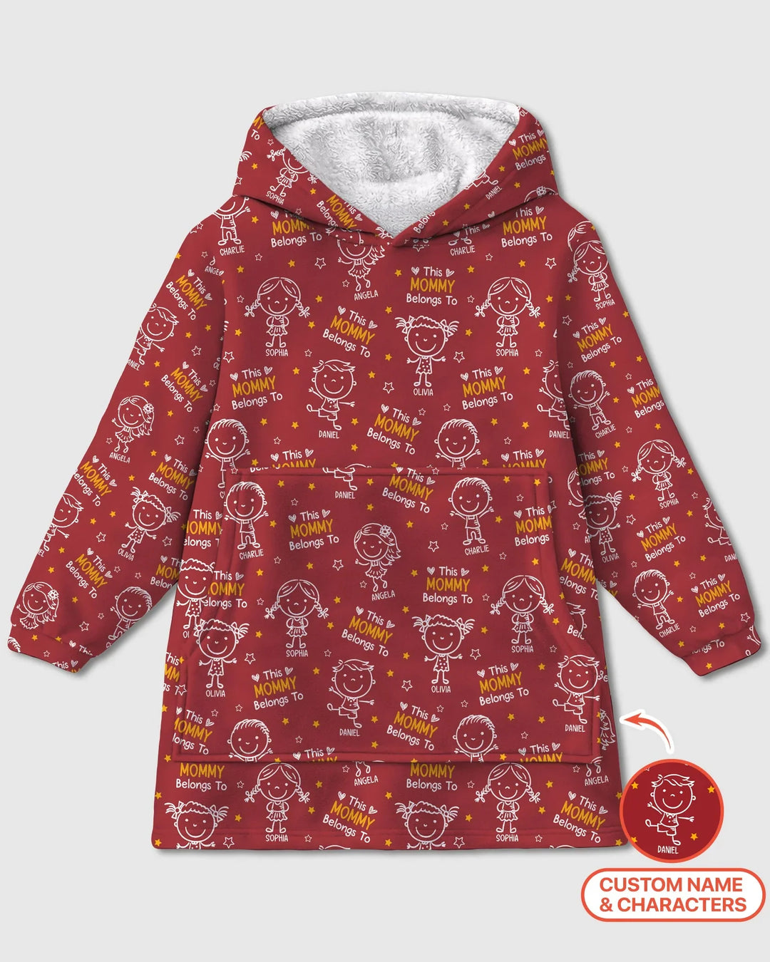 Custom Name "This Mommy Belongs To" Doodle Bamboo Blanket Hoodie