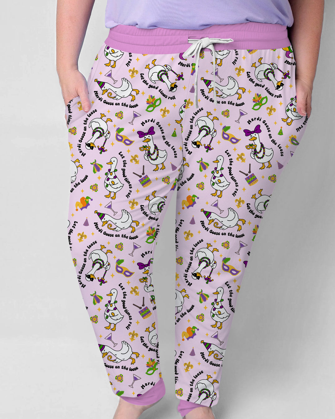 Mardi Gras Silly Goose Women Pajama Set