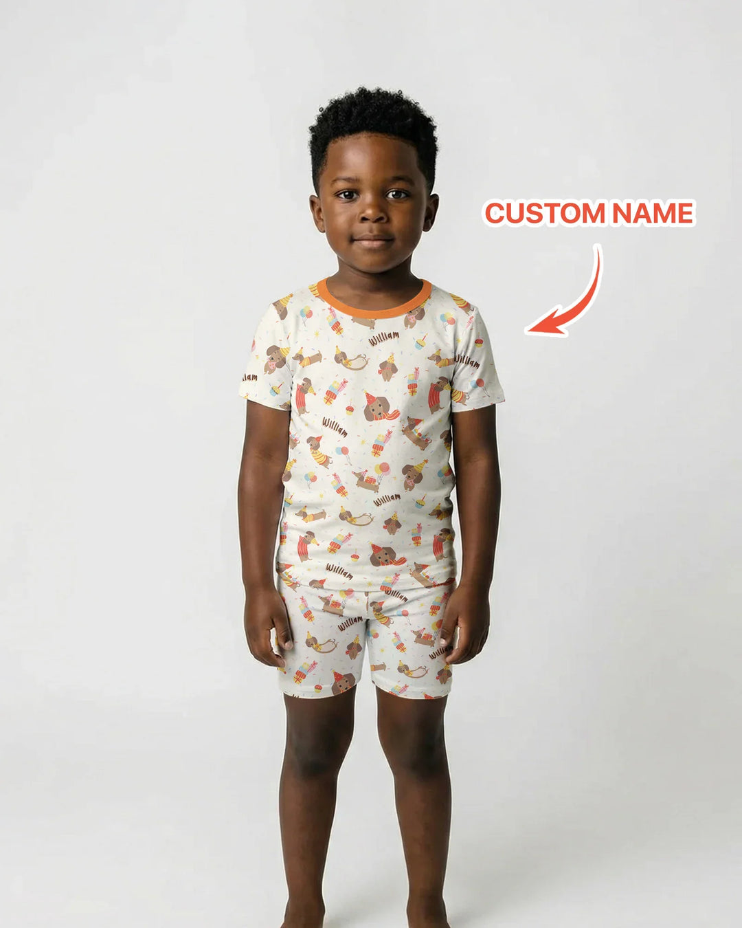 Dachshund Birthday Bamboo Two Piece Short Sleeve Shorts Pajama Set