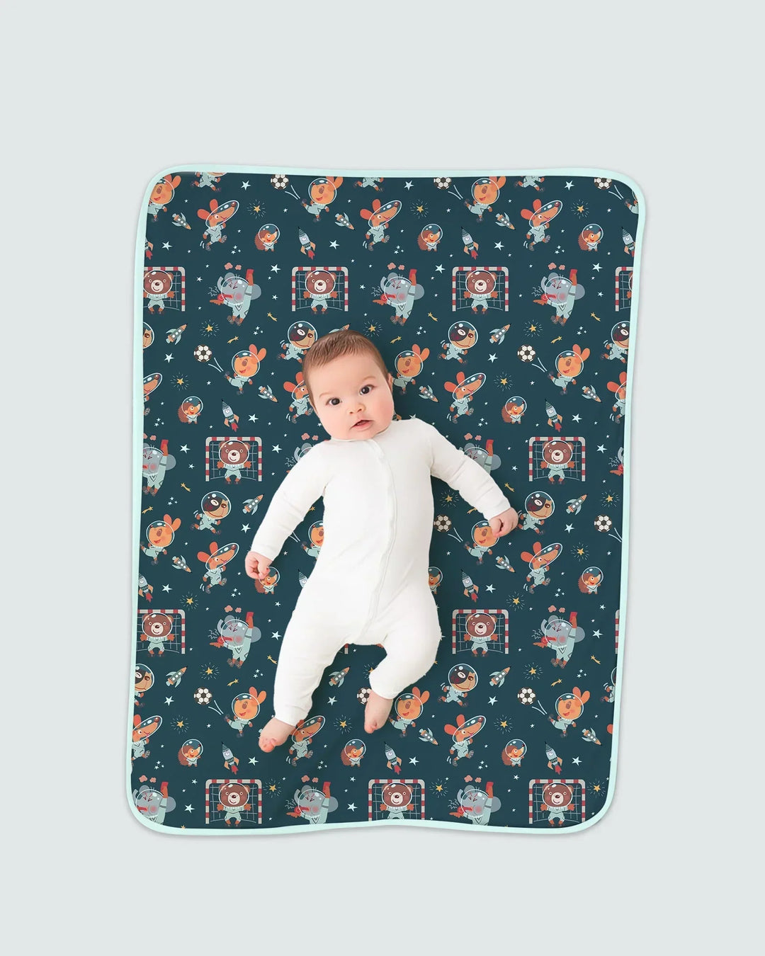 Space Soccer Bamboo Blanket