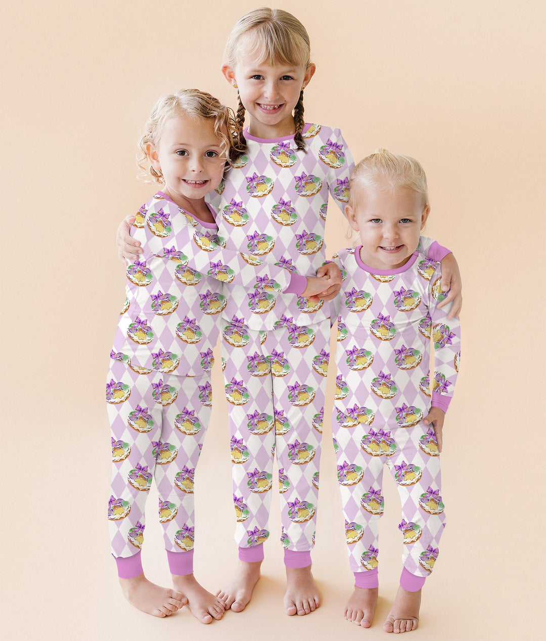 Mardi Gras Donut Two Piece Short Sleeve Pajama Set
