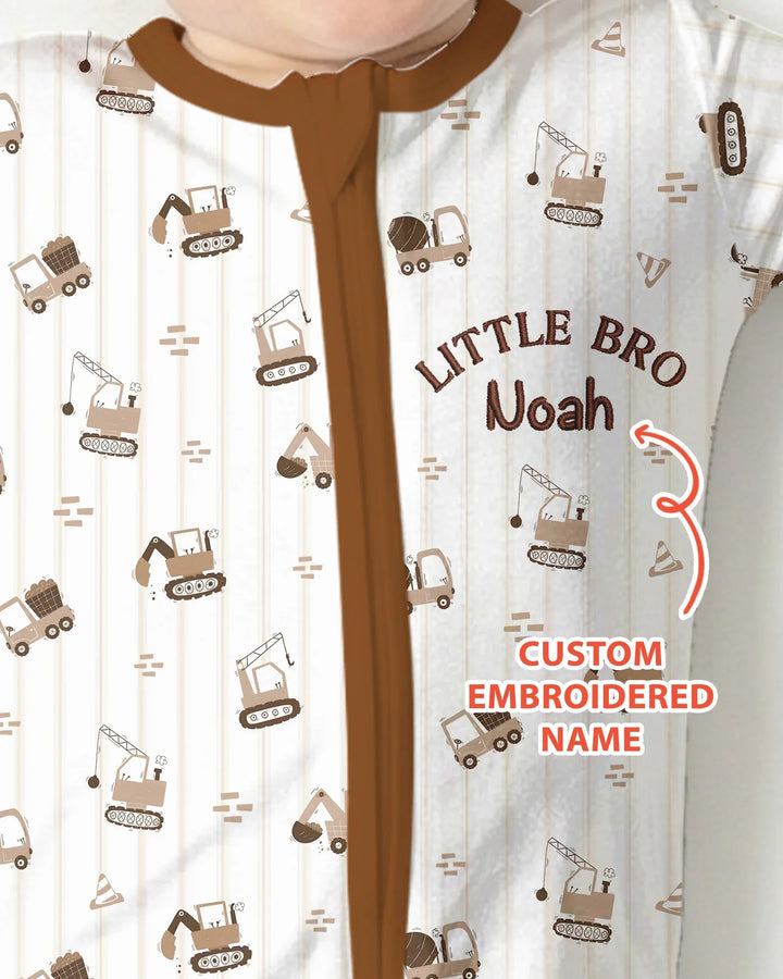 Custom Embroidered Name Constructor Little Bro Bamboo Convertible Zippy