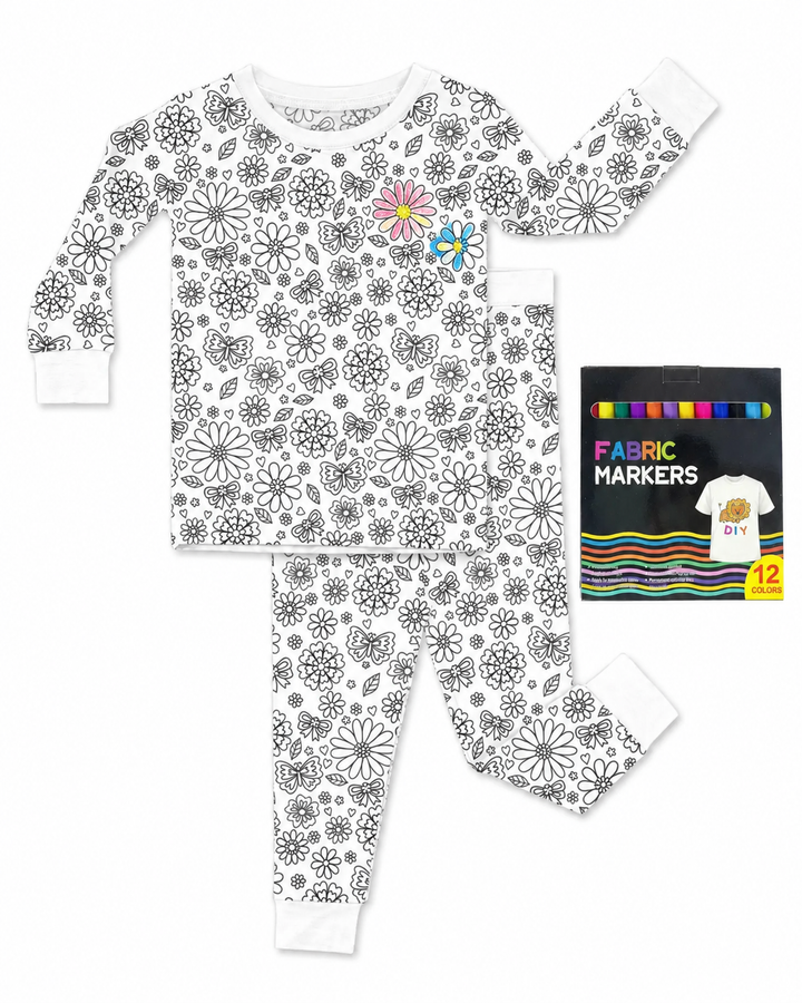 All Colorable Bamboo Two Piece Long Sleeve Pajama Set