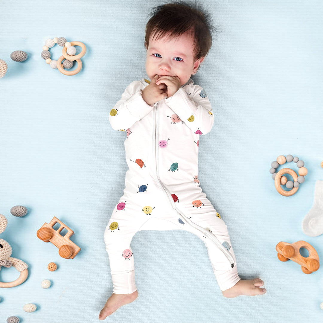 Colorful Happy Dots Convertible Zippered Romper