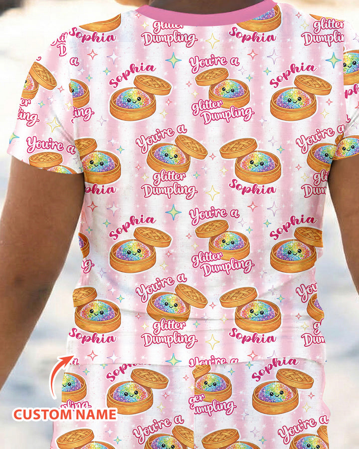 Conjunto de pijama de dos piezas de bambú de manga corta, plantilla personalizada