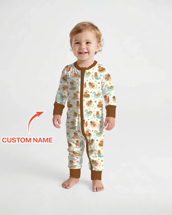 Don't Worry, Be Capy Custom Name Bamboo Convertible Zippy