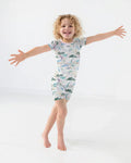 Whimsical Psalms 23 Map Bamboo Two Piece Short Sleeve Shorts Pajama Set
