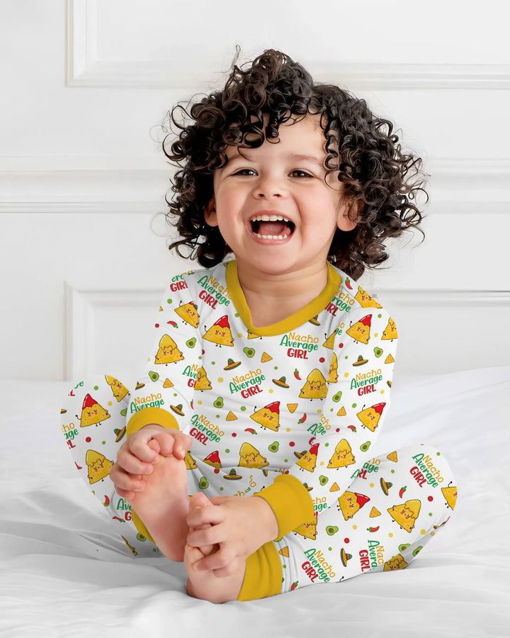 Zweiteiliges Langarm-Pyjama-Set mit Sommerfrüchten