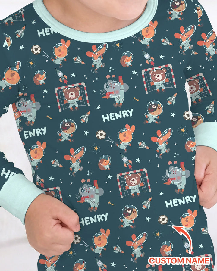 Conjunto de pijama de dos piezas de bambú con mangas largas, plantilla PERSONALIZADA