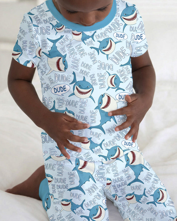 Conjunto de pijama de dos piezas de manga corta de bambú