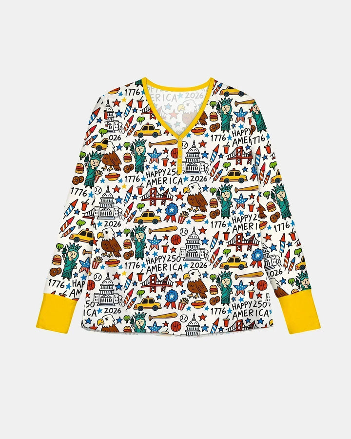 Doodle America 250th Anniversary Family Women Pajama Set