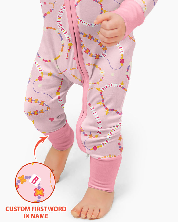 In My Friendship Bracelet Era Girls Matching Bamboo Convertible Zippy