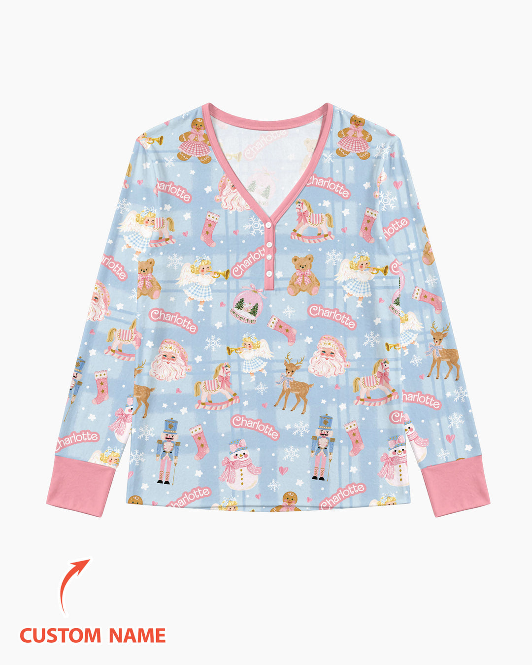 Custom Name Winter Wonderland Bamboo Women Pajama Set