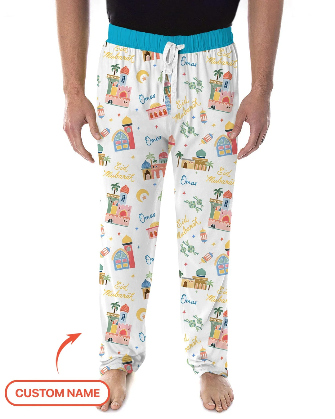 Eid Mubarak Custom Name Men's Pajama Set