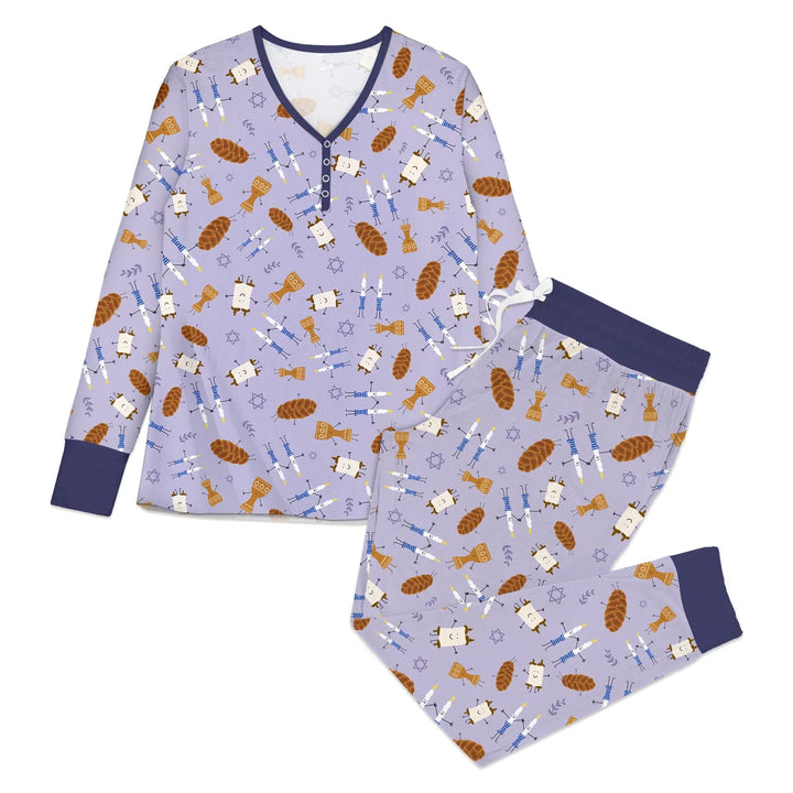 Shabbat Shalom Family Matching Custom Women Pajama Set