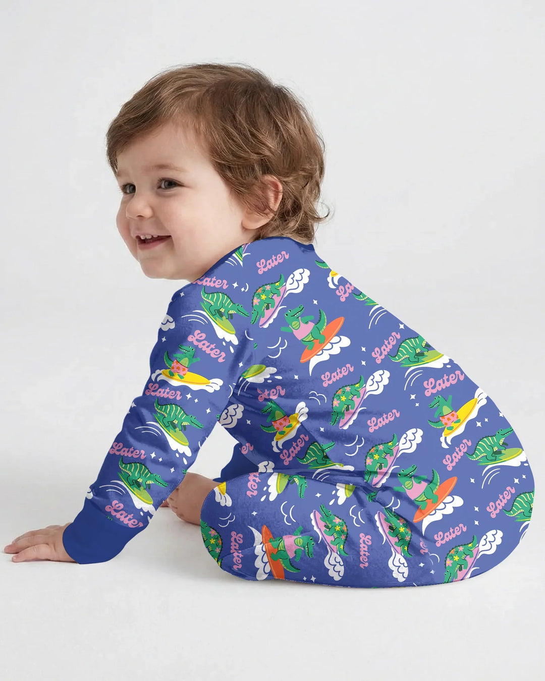 Zippy convertible de bambú con caimán bordado para verano