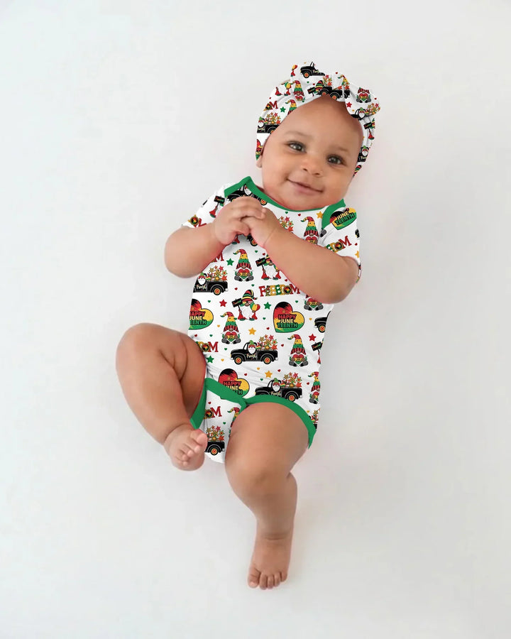 Gnome Happy Juneteenth Bamboo Bodysuit