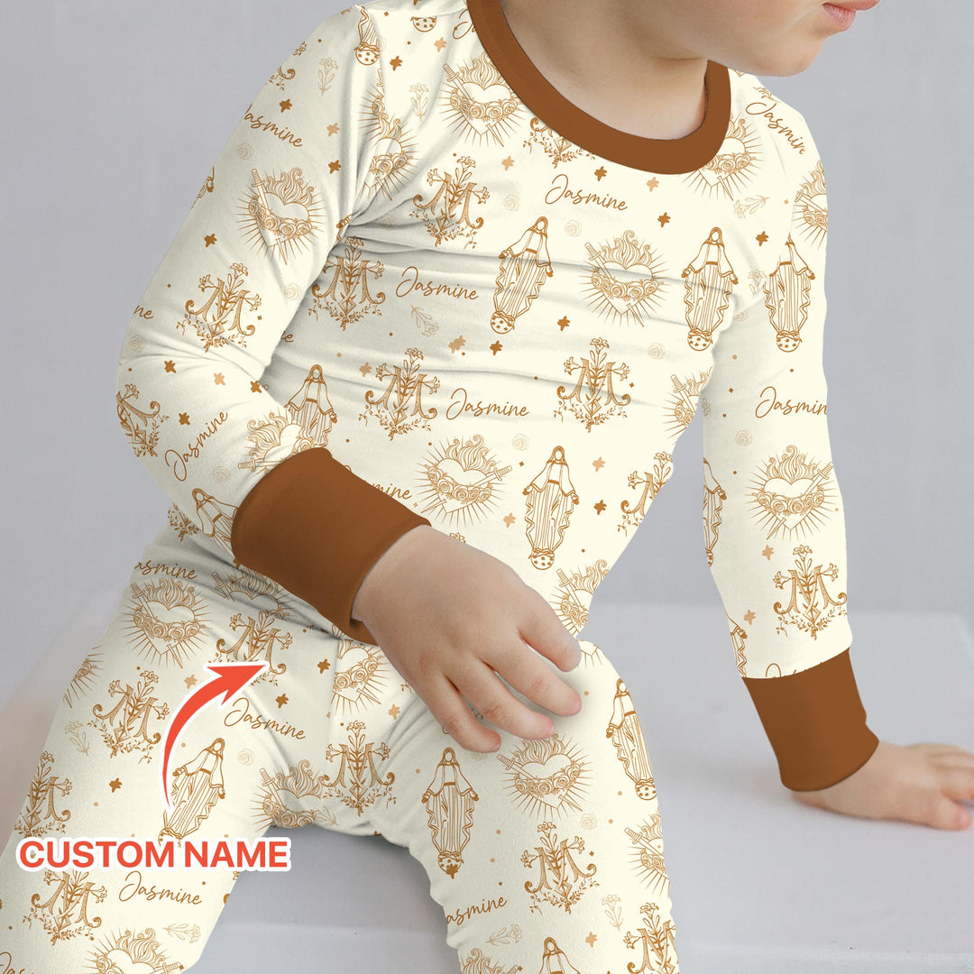 Madonna’s Love Custom Name Two Piece Long Sleeve Pajama Set