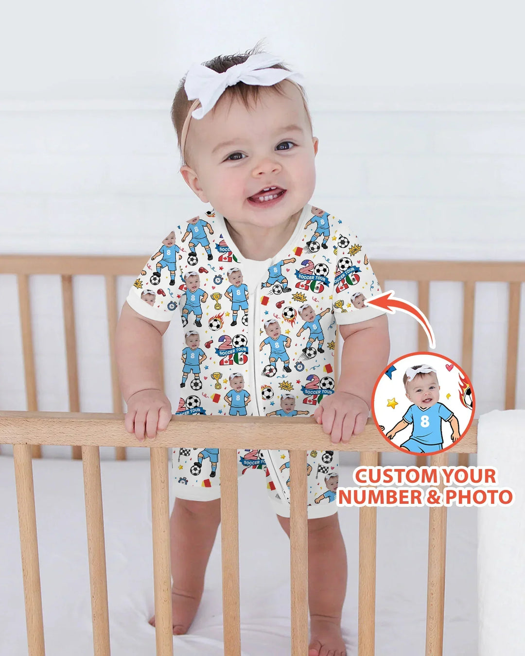 Plantilla PERSONALIZADA de Bambú Pijama Corto con Cremallera