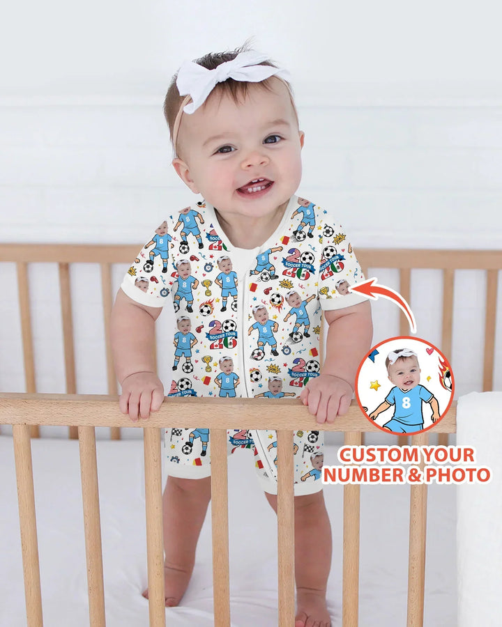 Plantilla PERSONALIZADA de Bambú Pijama Corto con Cremallera
