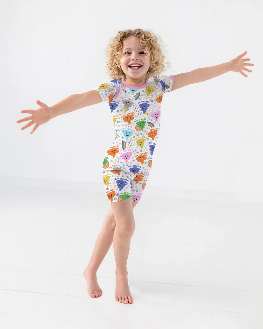 Tornado Family Matching Bamboo Two Piece Short Sleeve Shorts Pajama Set
