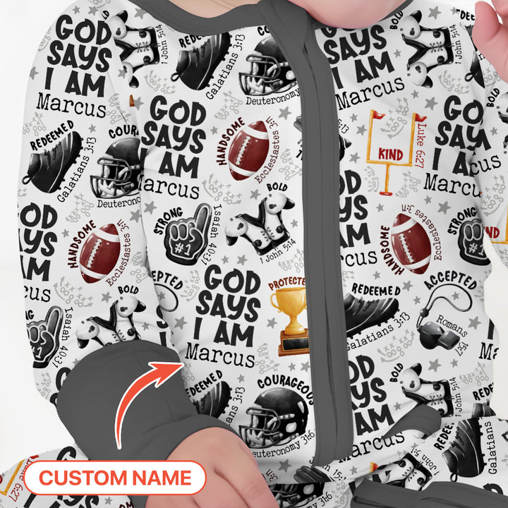 God Says I Am Touch Down Time Custom Name  Convertible Zippy