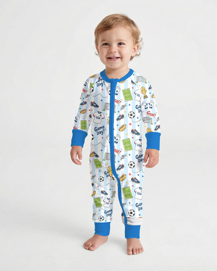 Striped Soccer Game Day Family Matching Bamboo Convertible Zippy