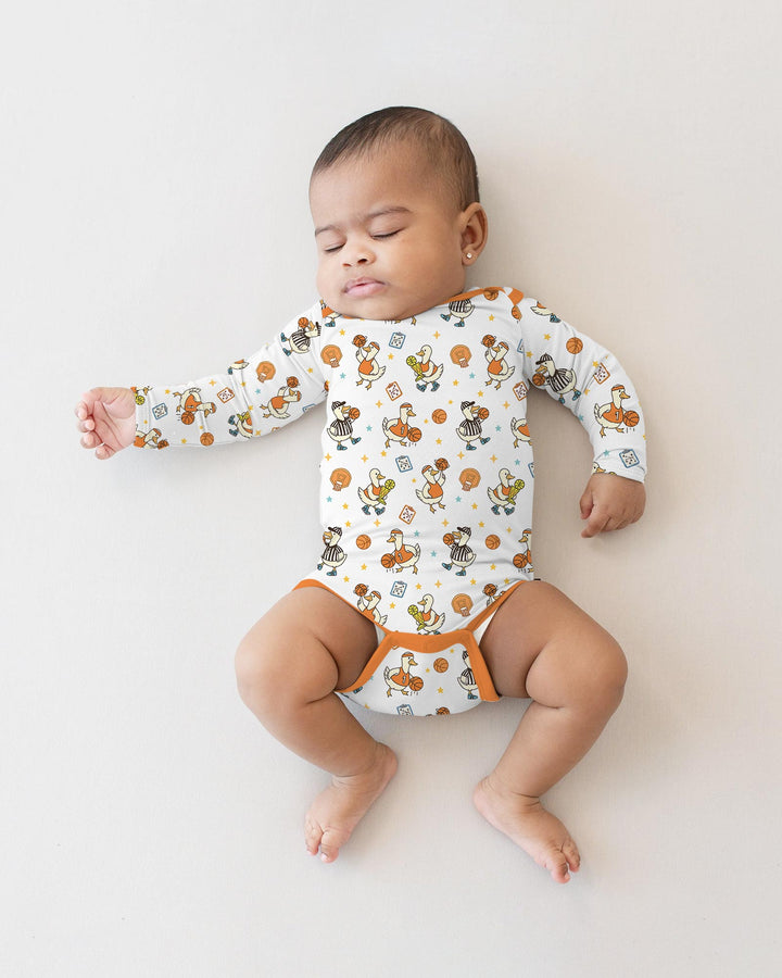 Silly Goose Playing Basketball Bamboo Bodysuit