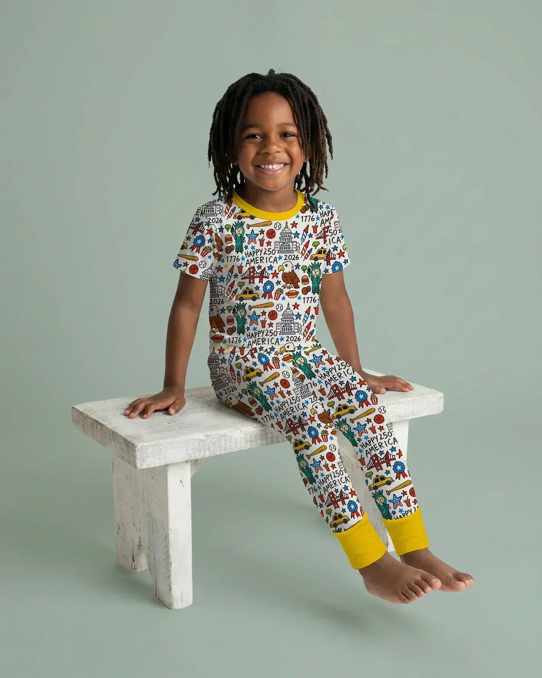Doodle America 250th Anniversary Family Two Piece Short Sleeve Pajama Set