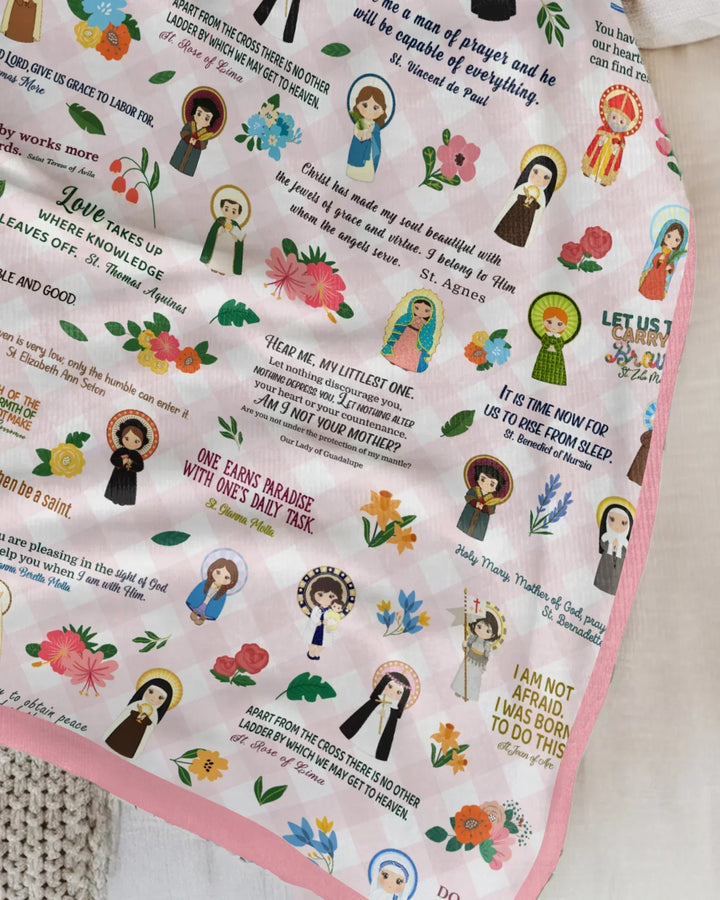 Catholic Saint Quotes Bamboo Blanket