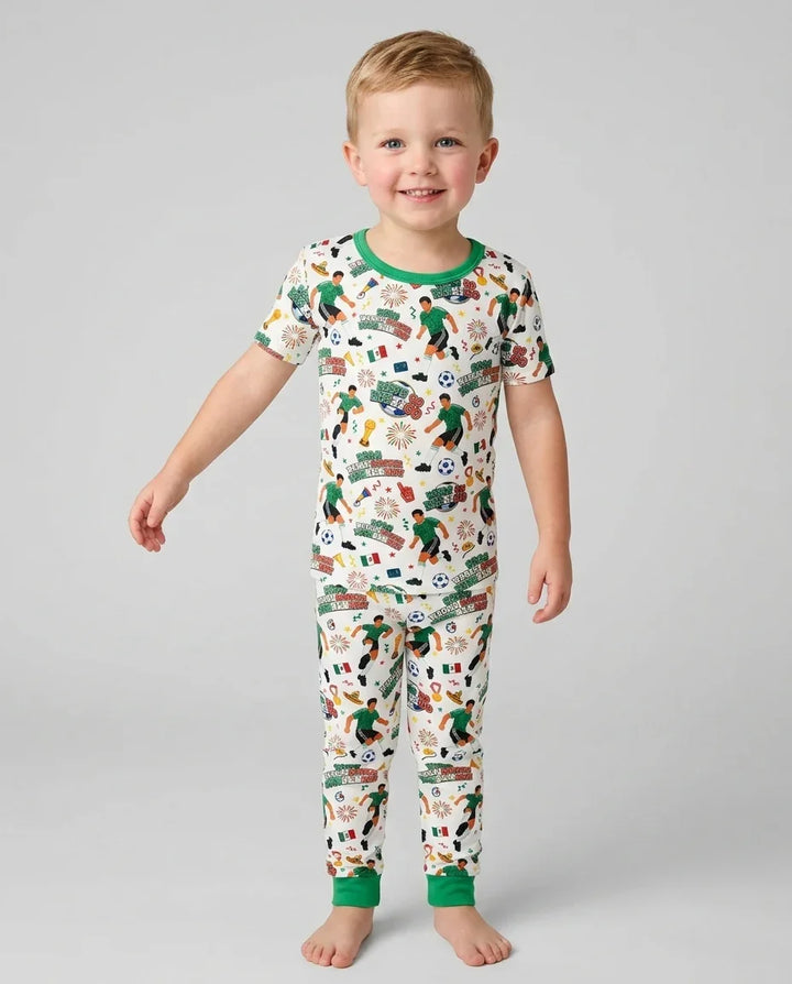 Conjunto de pijama de dos piezas de manga corta de bambú