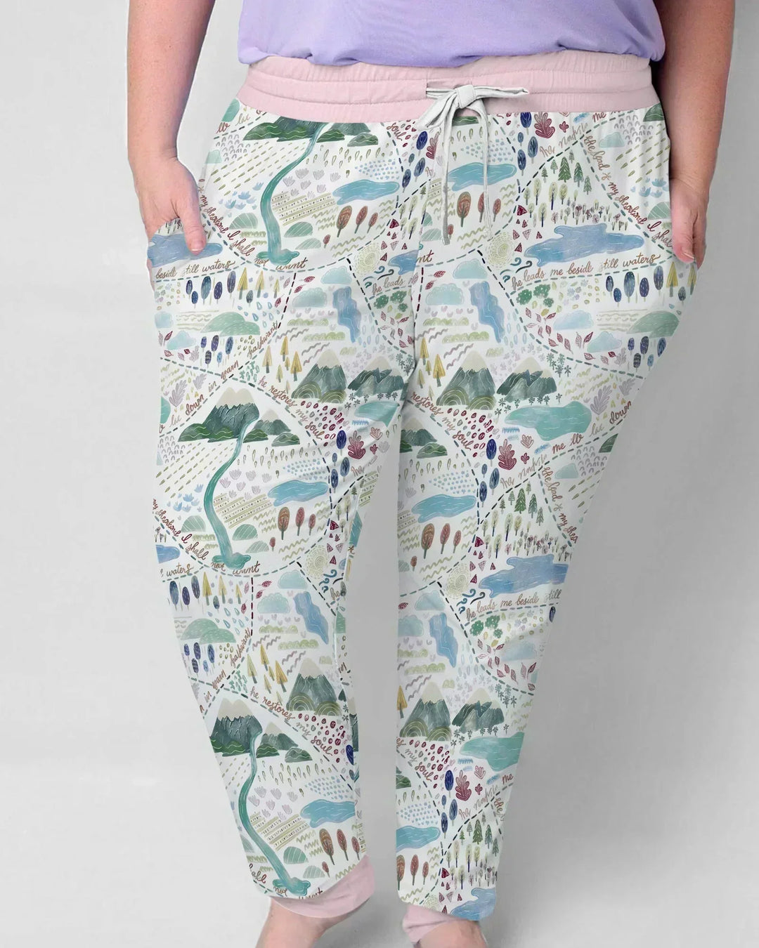 Whimsical Psalms 23 Map Women Pajama Set