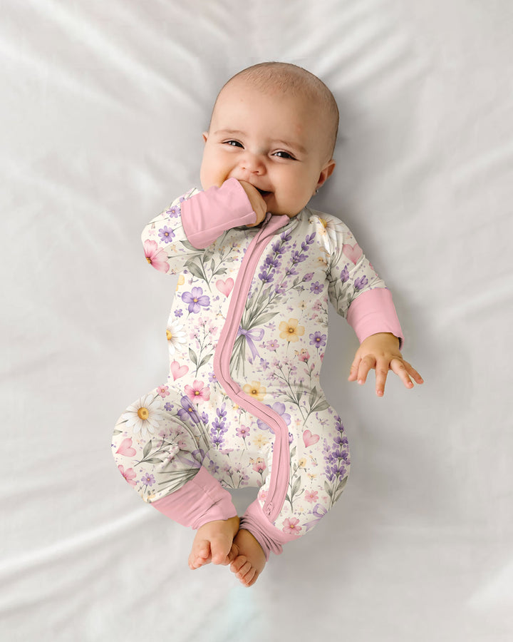 Lavender Wildflower Pastel Floral Bamboo Convertible Zippy